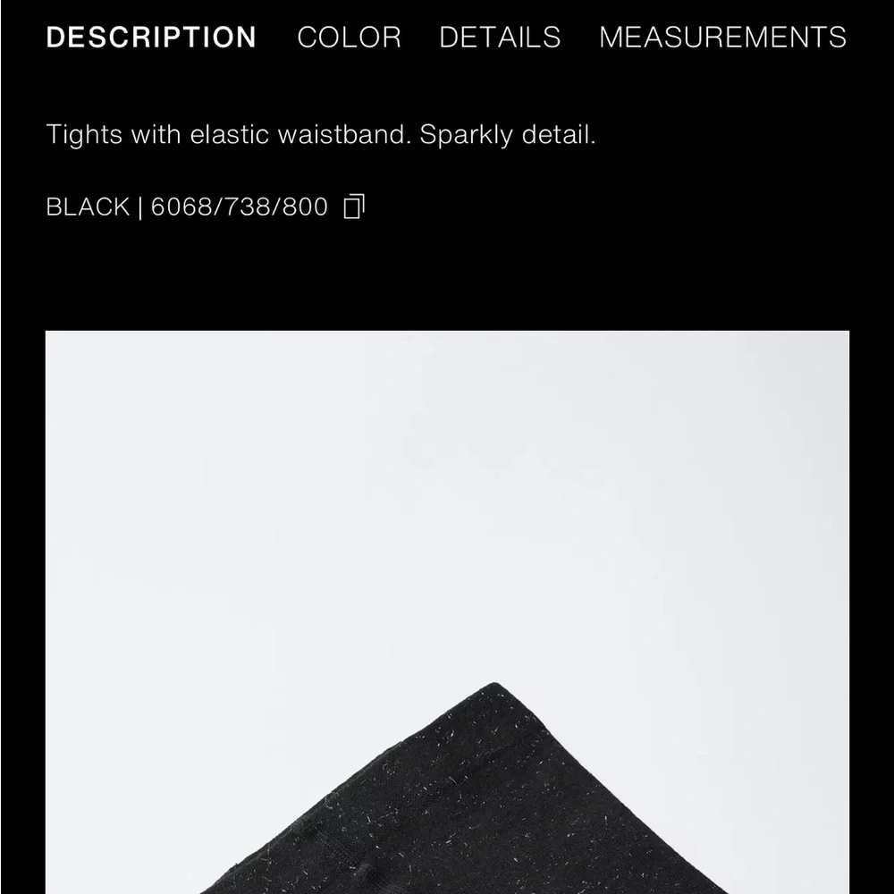 Zara kids, black, sparkly tights, 8-10 years